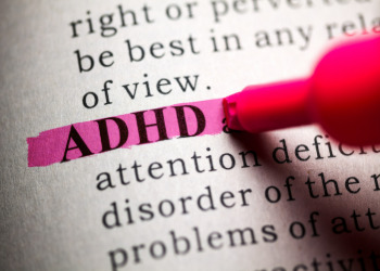 ADHD highlighted word on a book page