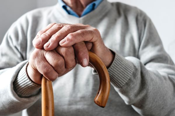 Senior citizen with a cane, urgent care for senior citizens in Caldwell ID